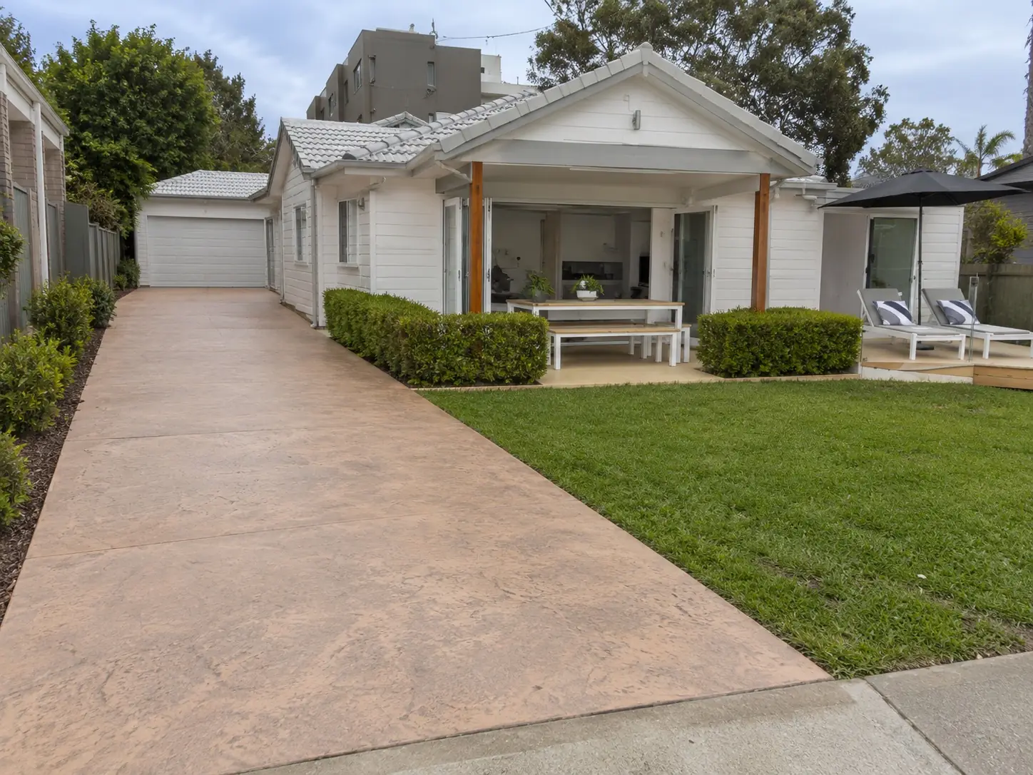 Tinted concrete driveway at a Wollongong house