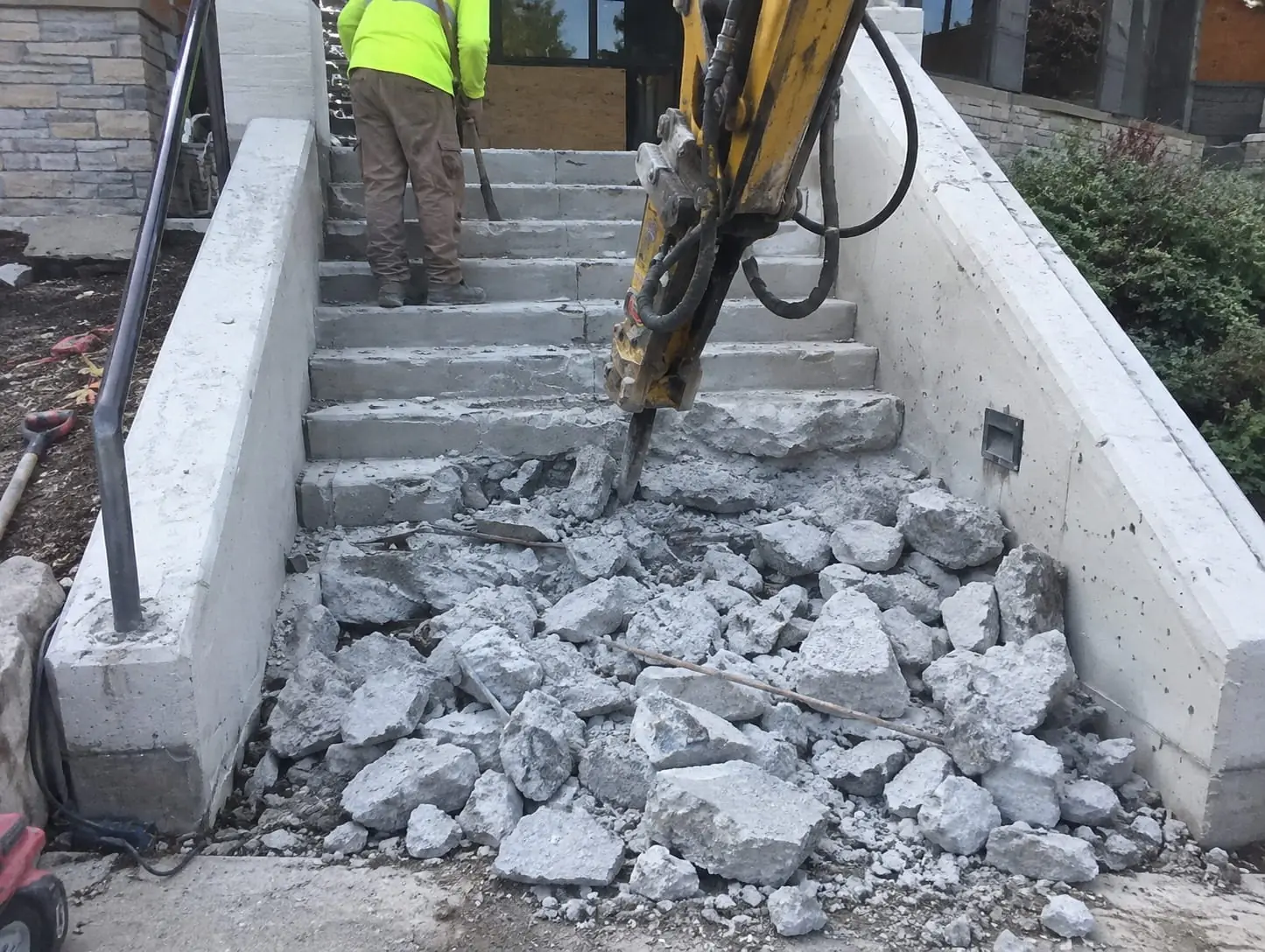 Old concrete slab being broken up in Wollongong