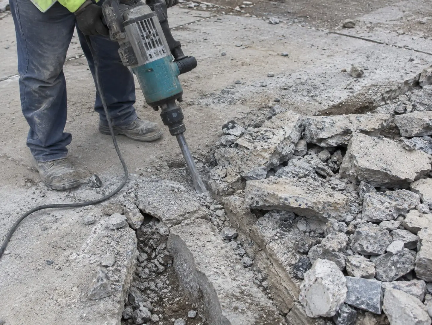 Broken concrete loaded for removal from a Wollongong property