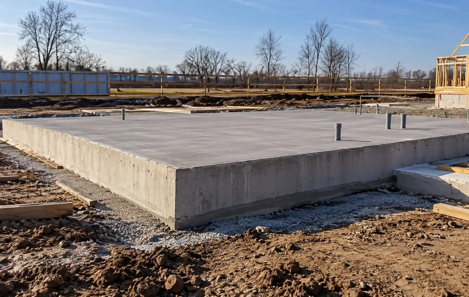Newly poured concrete slab on a Wollongong building site