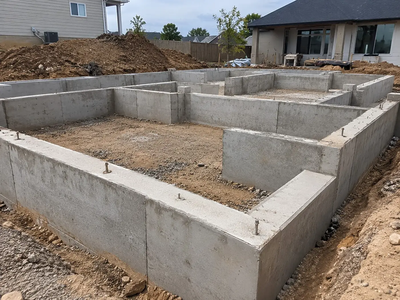 Reinforced concrete footings poured for a new home in Wollongong